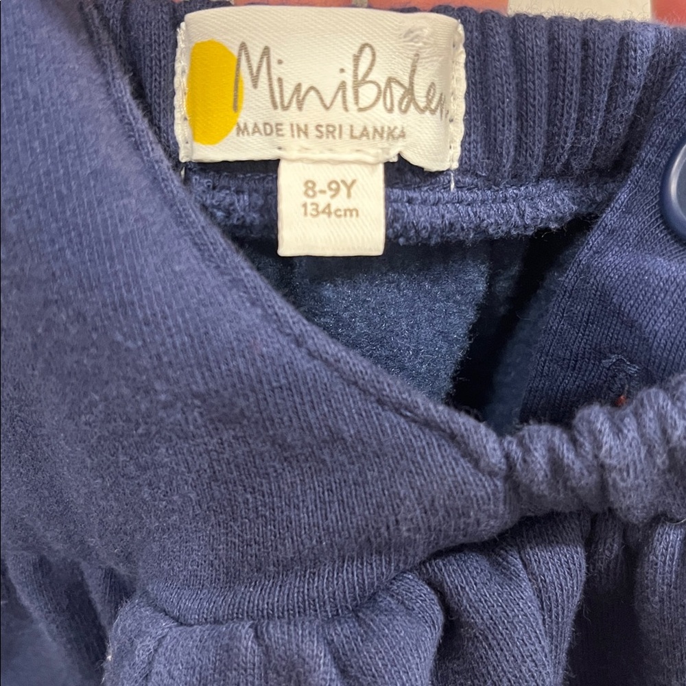 Mini Boden Heart Pocket Cosy Pinafore Navy Blue Dress - Picture 6 of 6